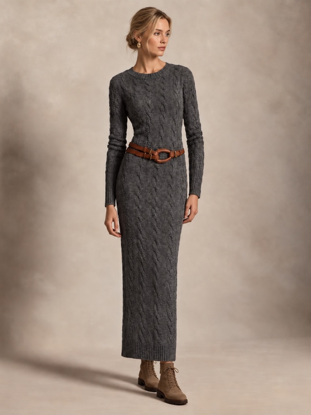 J.Crew Collection 100% Cashmere Twisted Cable-Knit Sweater-Dress Size M NWT
